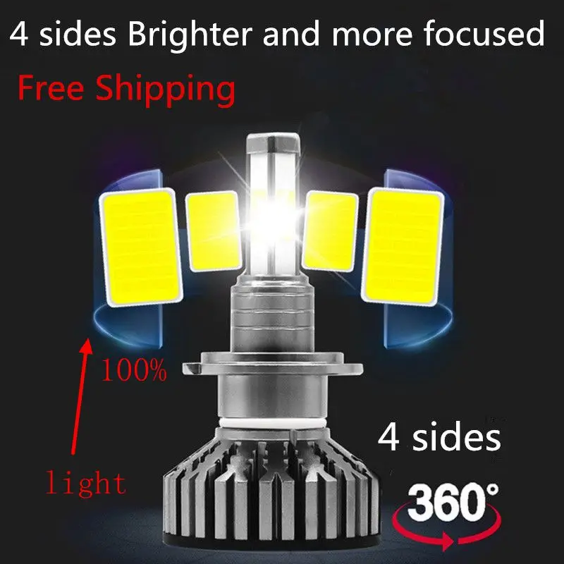 Laser LED Headlight 360 degree luminous Conversion Globes Bulb Beam H1 H4 H7 9005HB3 9006HB4 H11 9012 Kit 6000K Fog Light | Автомобили и