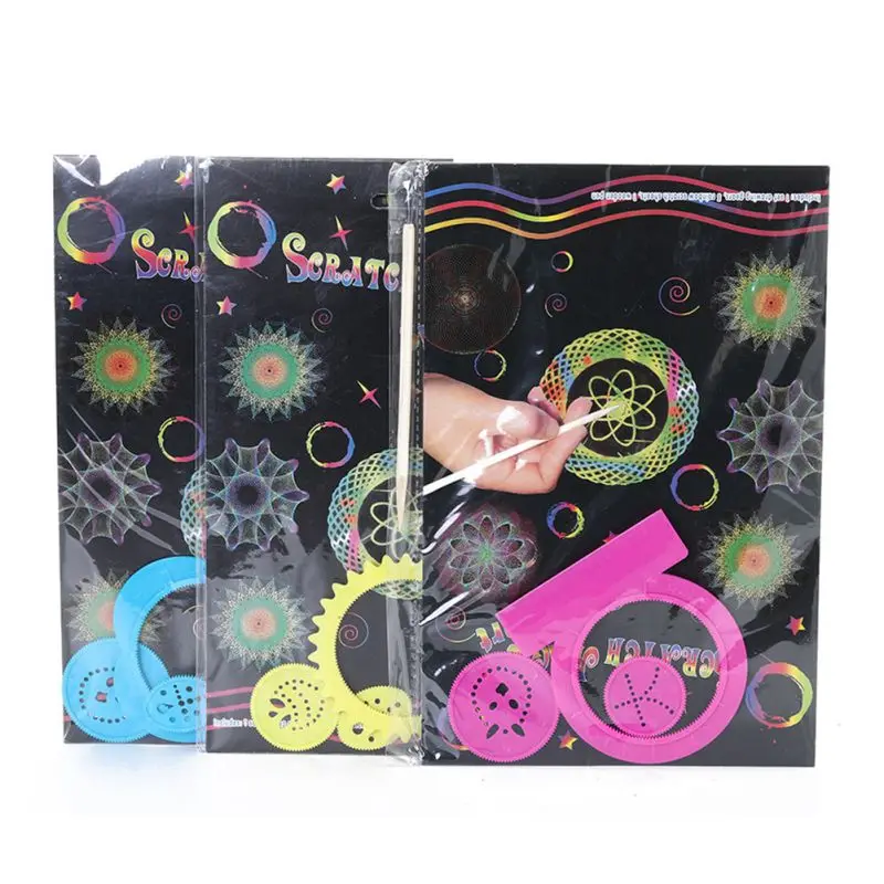 Детские игрушки для рисования царапина Радуга художественная коробка мини-заметки креативная ручная работа краска и царапина детская головоломка скребок бумага