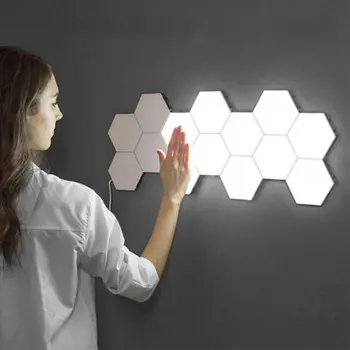 

Colorful Hexagonal wall light 1 pcs Quantum lamp LED Lamp Modular Touch Sensitive Lighting Hexagonal Night Light Lamps Wall Lamp