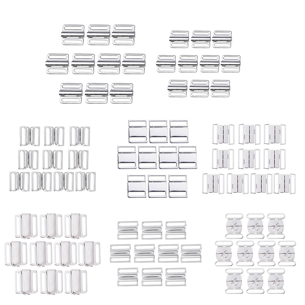 100 Pieces Metal Bra Strap Adjustment Adjuster Lingerie Slider Buckle Hooks Bikini Fastener for Fixed Underwear Bikini Dress
