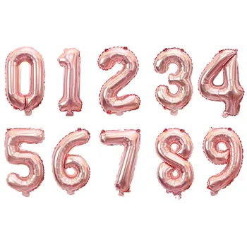 

16Inches Rose Gold Color Birthday Number Baloon Happy Birthday Party Decorations Number Balloons