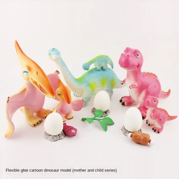 

New SOFT Dinosaur Toy Simulation Tyrannosaurus Model Pterosaur Brachiosaurus Cartoon Dinosaur Mother And Child Set K14