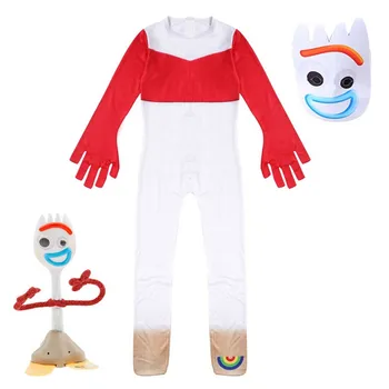 

Toy Story 4 Forky Cosplay Costume Kid Jumpsuit Outfits Mask Full Set for Child Children Men Women Halloween Carnival Costumes