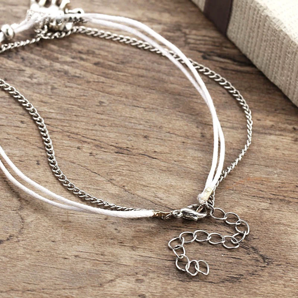 Europe And America Ladies Fashion Arrow Anklet Elephant Sunscreen Pendant Charm Rope Chain Beach Summer Ankle Bracelet Jewelry