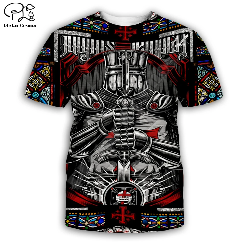 

Men women Native Indian Knights Templar Print 3D t shirt Summer New Fashion tshirts wolf sleeveless tees casual short sleeve top