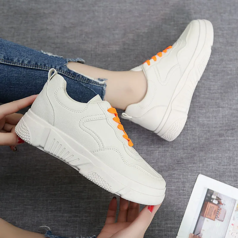 Running Shoes For Women Fashion Spring Autumn Chunky Sneakers Outdoor Trainers Canvas Platform White Sports Sneakers
