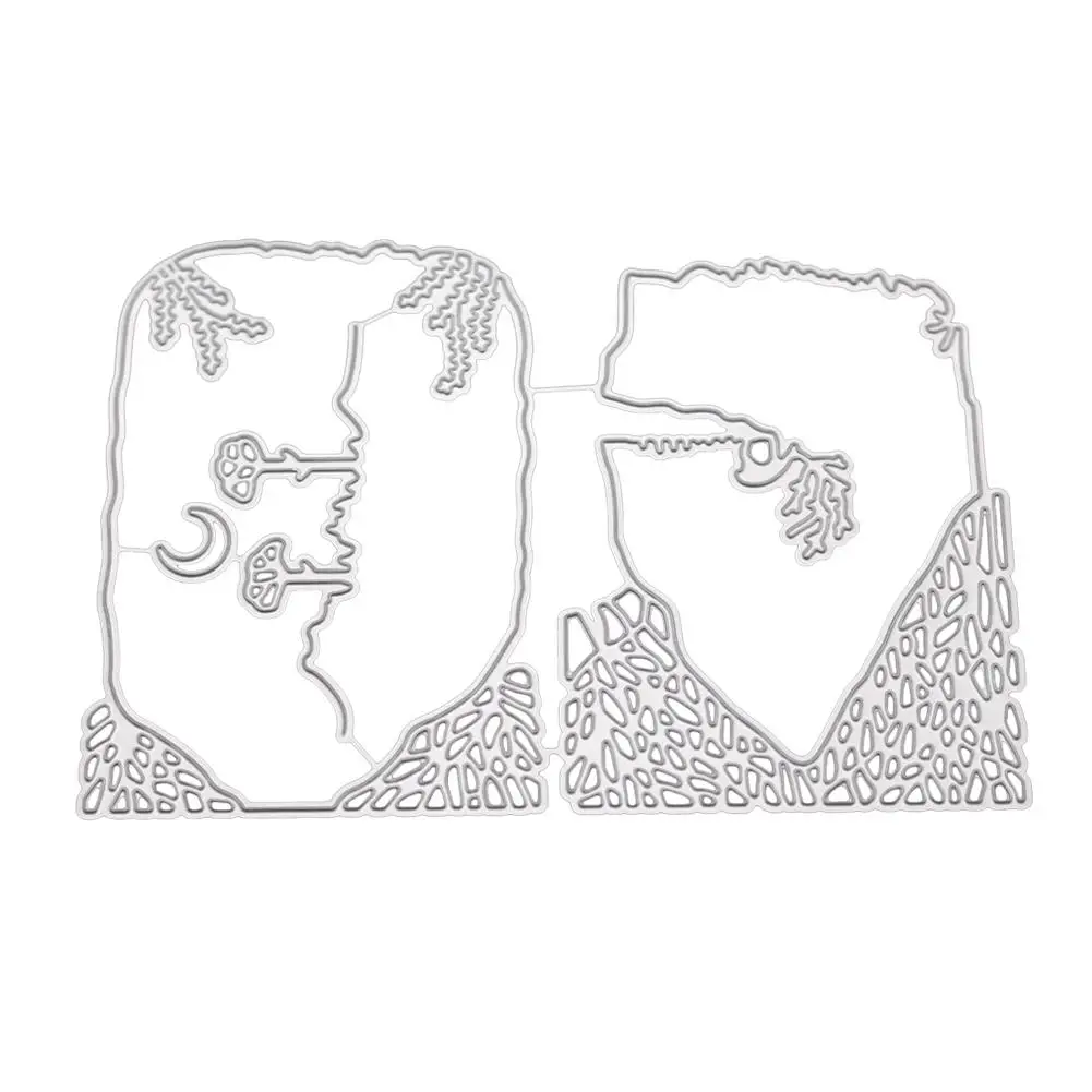  Irregular Background Combination Cutting Dies DIY Etched Carbon Steel Cutting Dies Scrapbooking Inv - 4000241483796
