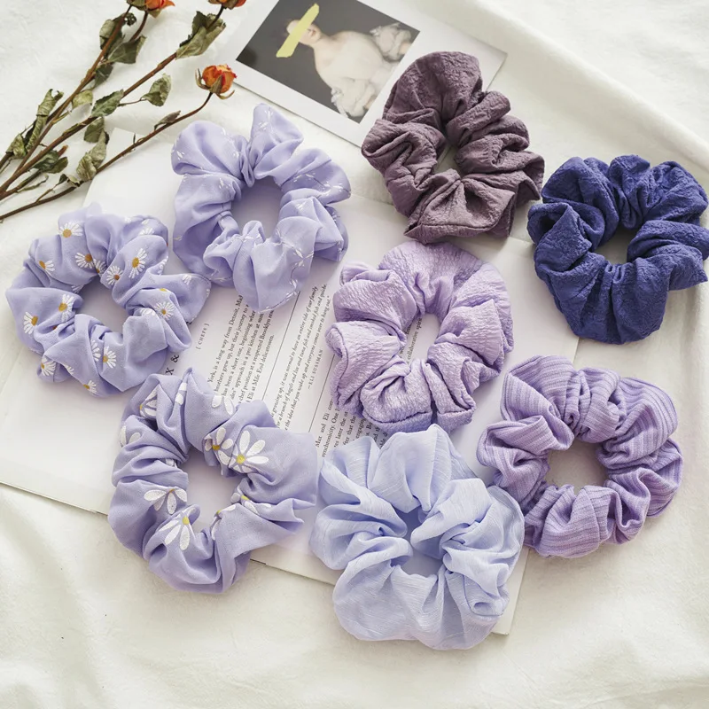 Purple Floral Knot Headband & Scrunchie