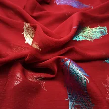 Танцевальное платье косплей шифон тканевый креп тонкий волшебный перо ткань Косплей шитье бронзированный Свадебный костюм DIY