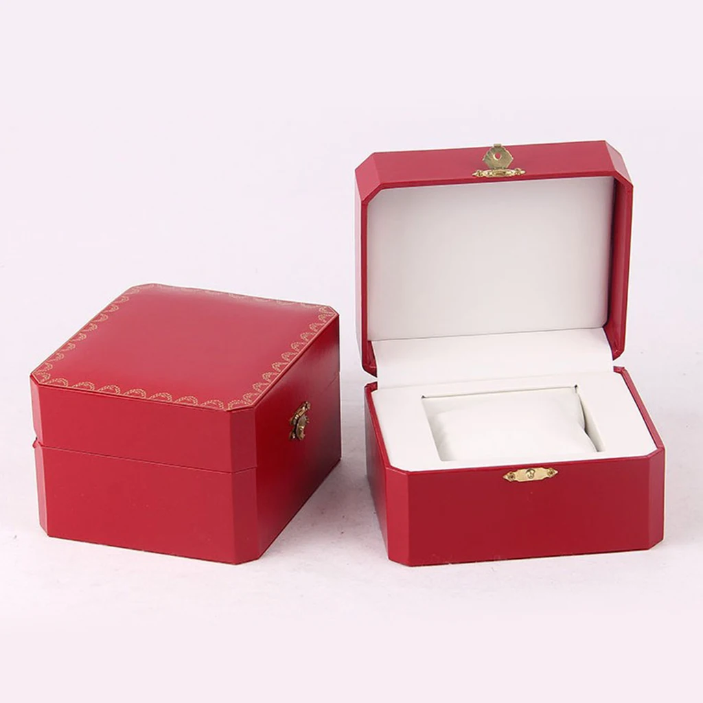 Красный ящик для часов из искусственной кожи, Мужской органайзер для часов, чехол для демонстрации ювелирных изделий