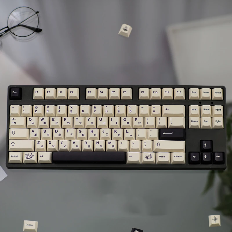 

1 Set Of Retro Style English Game Mechanical Keyboard Keycaps PBT Suitable For Cherry MX Switch Keycaps