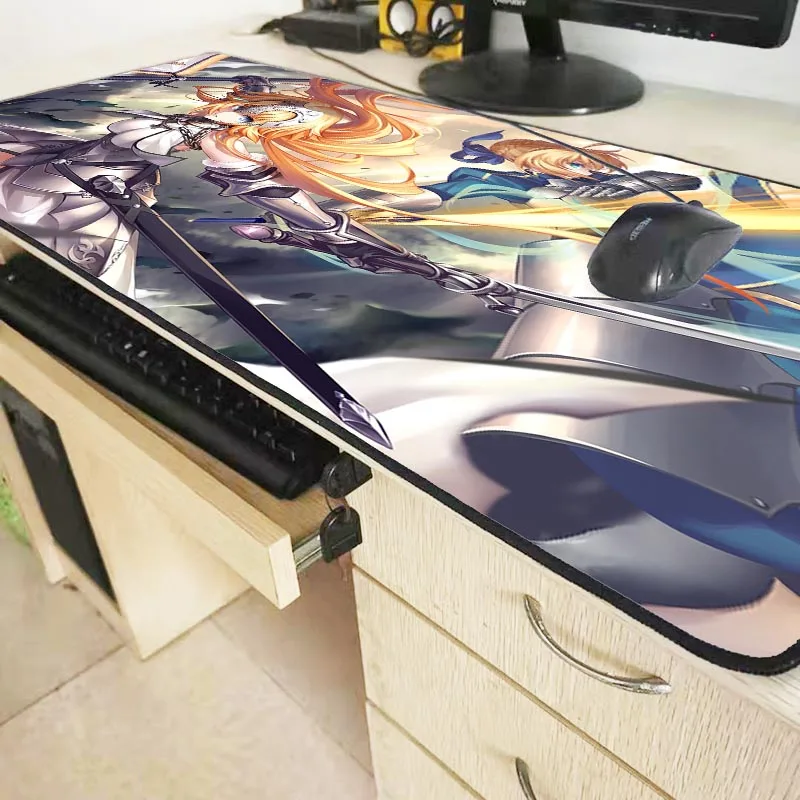 XGZ Anime Fate Stay Night Large Gaming Mouse Pad Rubber PC Computer Gamer Mousepad Desk Mat Locking