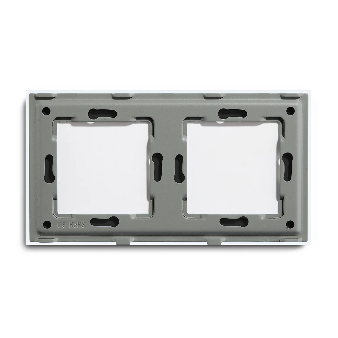 BSEED EU Standard Wall Glass Frame DIY Parts For Light Switch Sockets Metal Plate Included Crystal Panel Only  86/157/228mm silver light switch