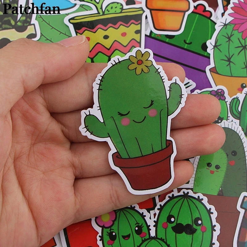 12 компл./лот Patchfan 36 шт./компл. кактус завод зеленые забавные наклейки пакеты мультфильм стиль для DIY настенный телефон Скрапбукинг альбом A2289