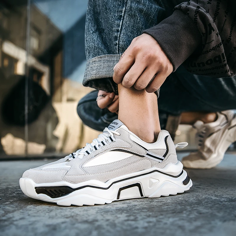 Comfortable Sport Shoes Mens Sneakers Casual Breathable Running Shoes For Men Lace-up Footwear Jogging Outdoor Walking Shoes