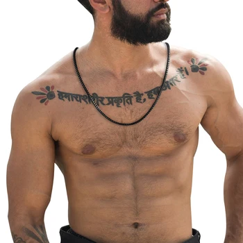 

Classic Mens Stainless Steel Necklace Round Wheat Link Chains in Black Gold Silver Color Jewelry For Men chain 60cm Width 24inch