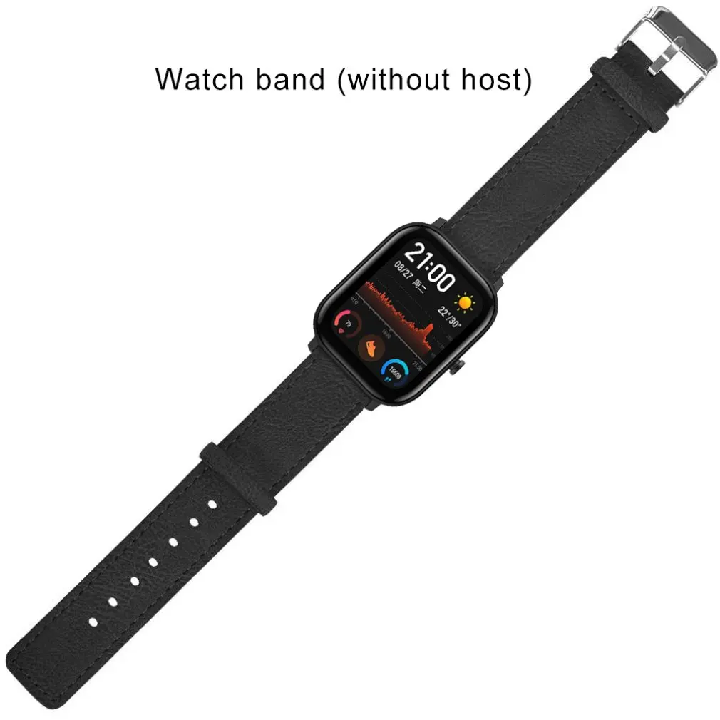 

Fashionable Personality Watchband Wrist Strap Universal Leather Retro Flat Strap For Amazfit Gts Watch