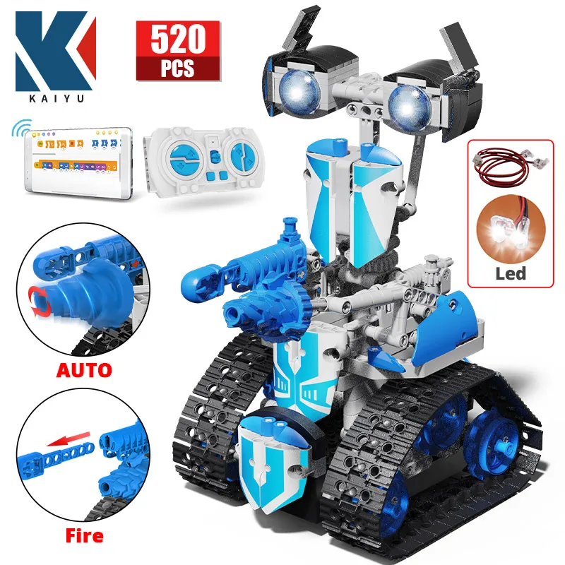KAIYU 520 Pcs City USB Function RC Robot APP Building Blocks Technical Remote Control LED Bricks Toys For Children Gifts | Игрушки и