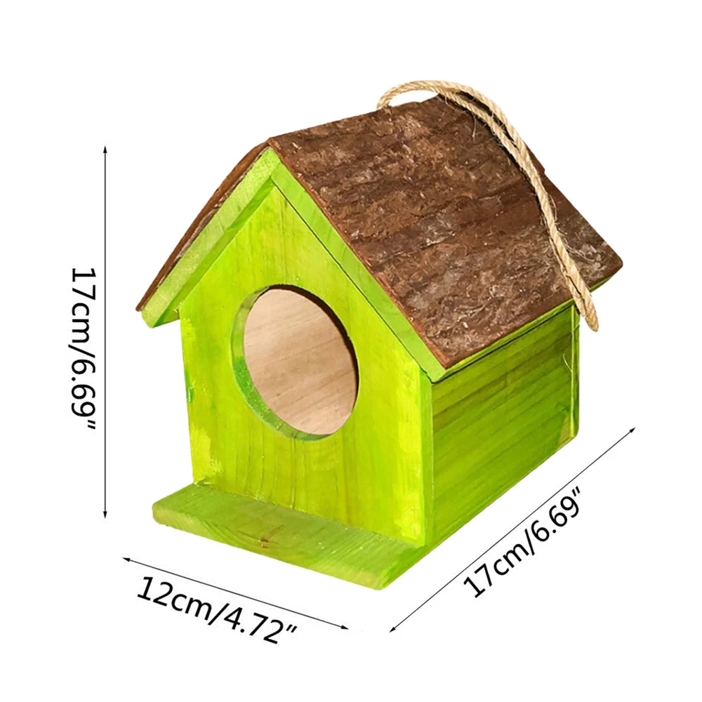 Открытый деревянный креативный птичий домик для питомца попугай гнезда Висячие скворечник садовые украшения клетки для птиц - Цвет: A