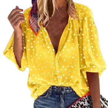 

2020 Long Sleeve Women's Shirt Blouse Dihope Office Lady Blouses For Women Tops 2020 Summer Button Female Shirts