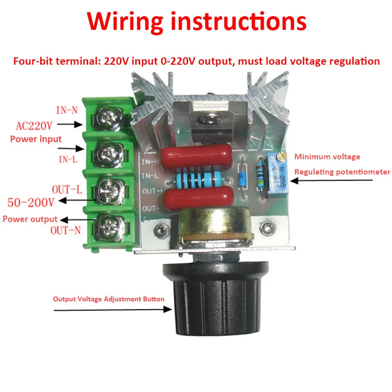 220 В 2000 Вт регулятор скорости SCR регулятор напряжения уменьшение диммеры термостат двигатель переменного тока температурный термостат для настольной лампы