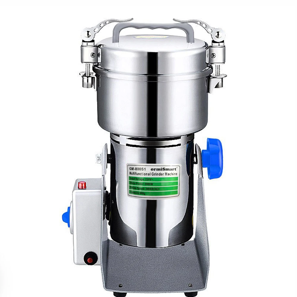 800G Herb Grinder Coffee Machine Grain Spices Mill Medicine Wheat Mixer Dry Food Grinder Big Capacity Stainless Steel 6