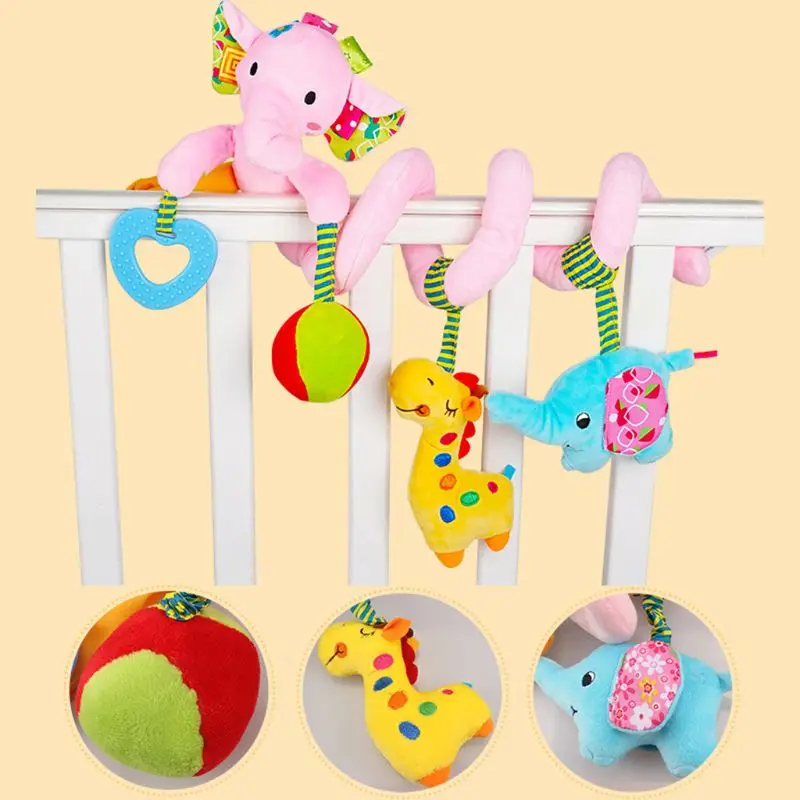 Animal Soft Toys Revolves Around Bed Stroller Hanging Teether Toy Infant Learning Toy 1 Animal Soft Toys Revolves Around Bed Stroller Hanging Teether Toy Infant Learning Toy 5