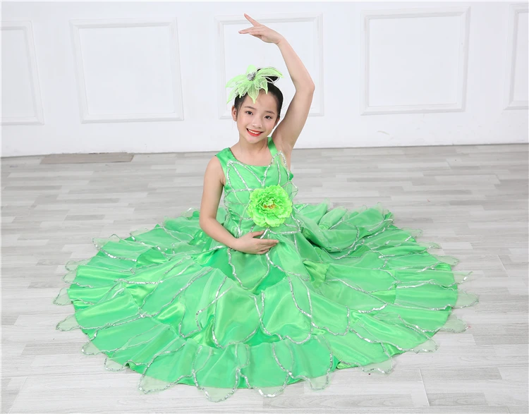 В году, детские юбки для фламенко испанский танец фламенко для девочек, испанский сценический хор, нарядное платье праздничный костюм от 100 до 160 см DL5147
