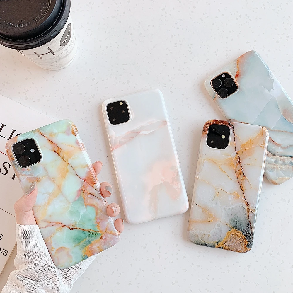 Мраморный чехол для телефона iPhone 11 Pro 8 6S Чехол Coque 11Pro Max 6 7 Plus XS XR X силиконовый