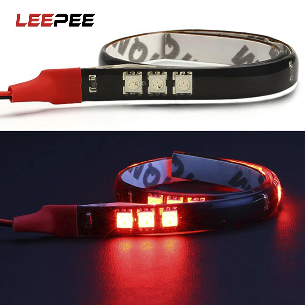 LEEPEE работающего на постоянном токе 12 В в гибкий Габаритные огни DRL DIY 15SMD