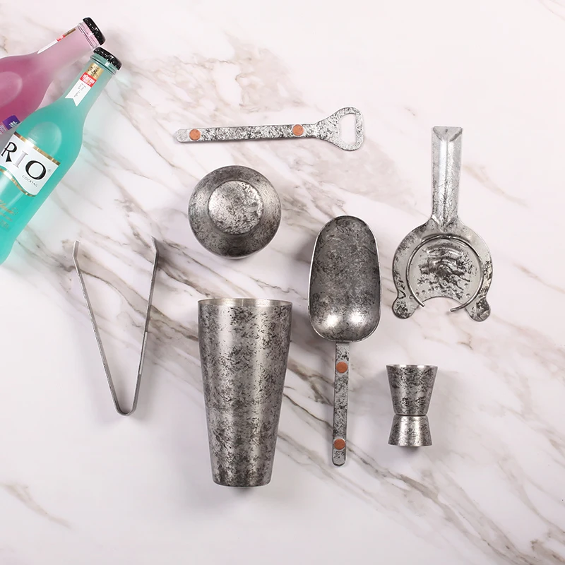 Vintage stainless steel 570ml custom made cocktail shaker luxury bar set