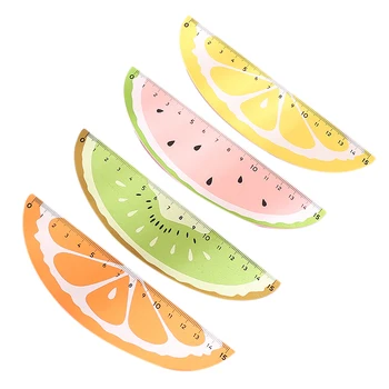 

4 Pcs Wooden Fruit Ruler Cute 15Cm Measuring Straight Rulers Drawing Tool Promotional Stationery Gift School Supplies
