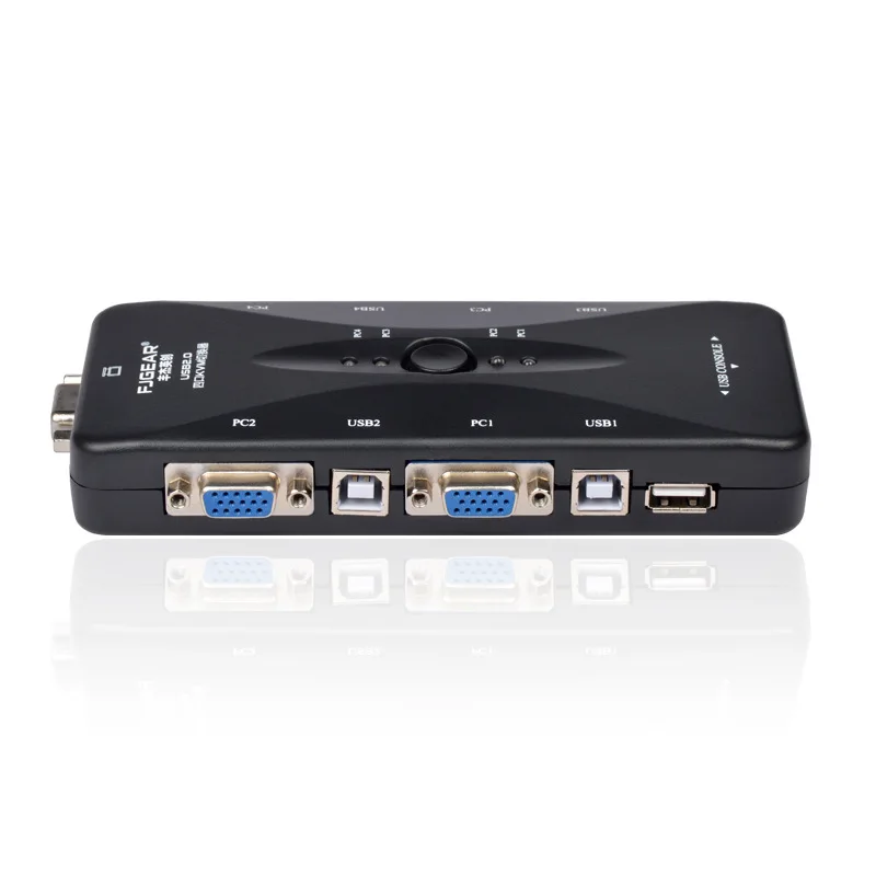 4 порта kvm переключатель USB 2,0 VGA разветвитель принтер Мышь Клавиатура Pendrive Share Switcher 1920* 1440VGA переключатель коробка адаптер