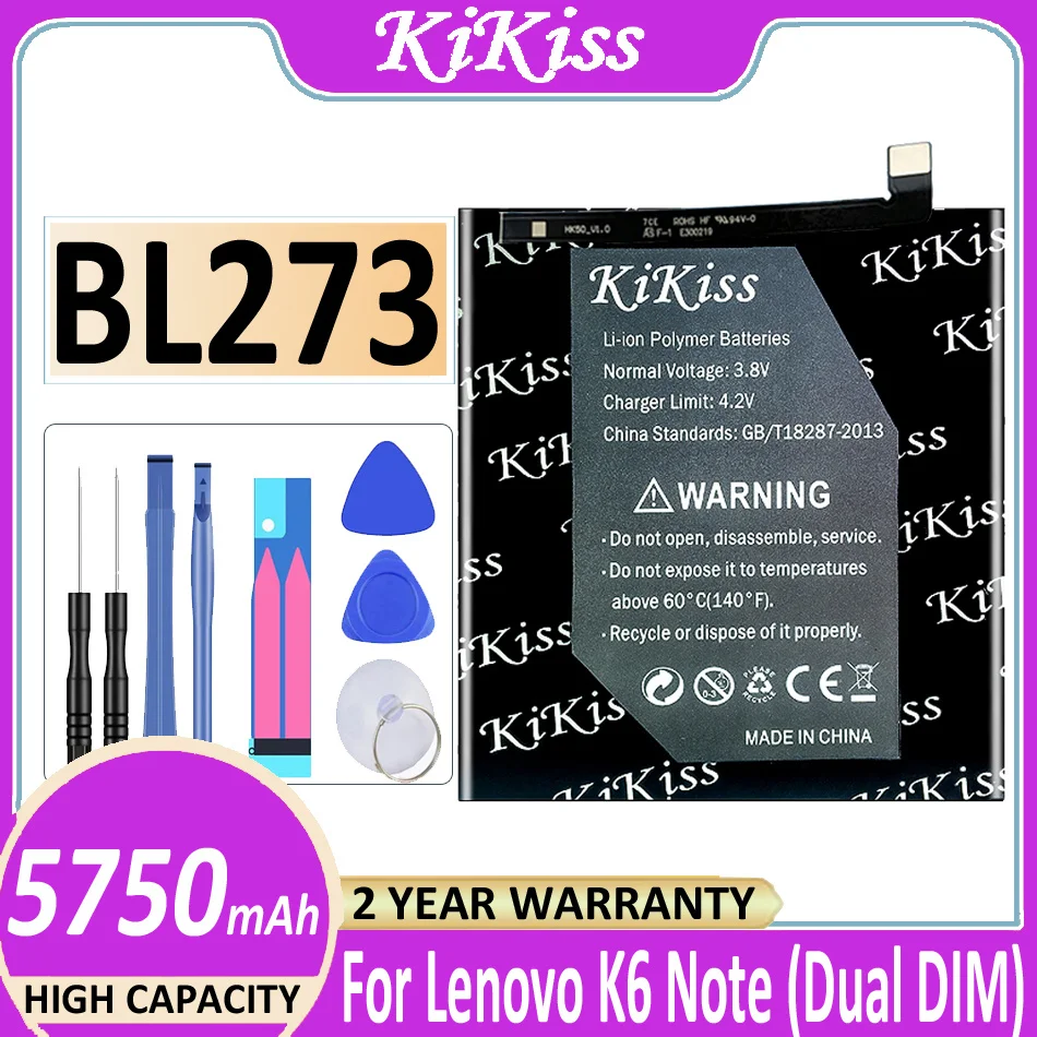 Оригинальный аккумулятор KiKiss BL273 5750 мАч для Lenovo K6 Note Bateria | Мобильные телефоны и