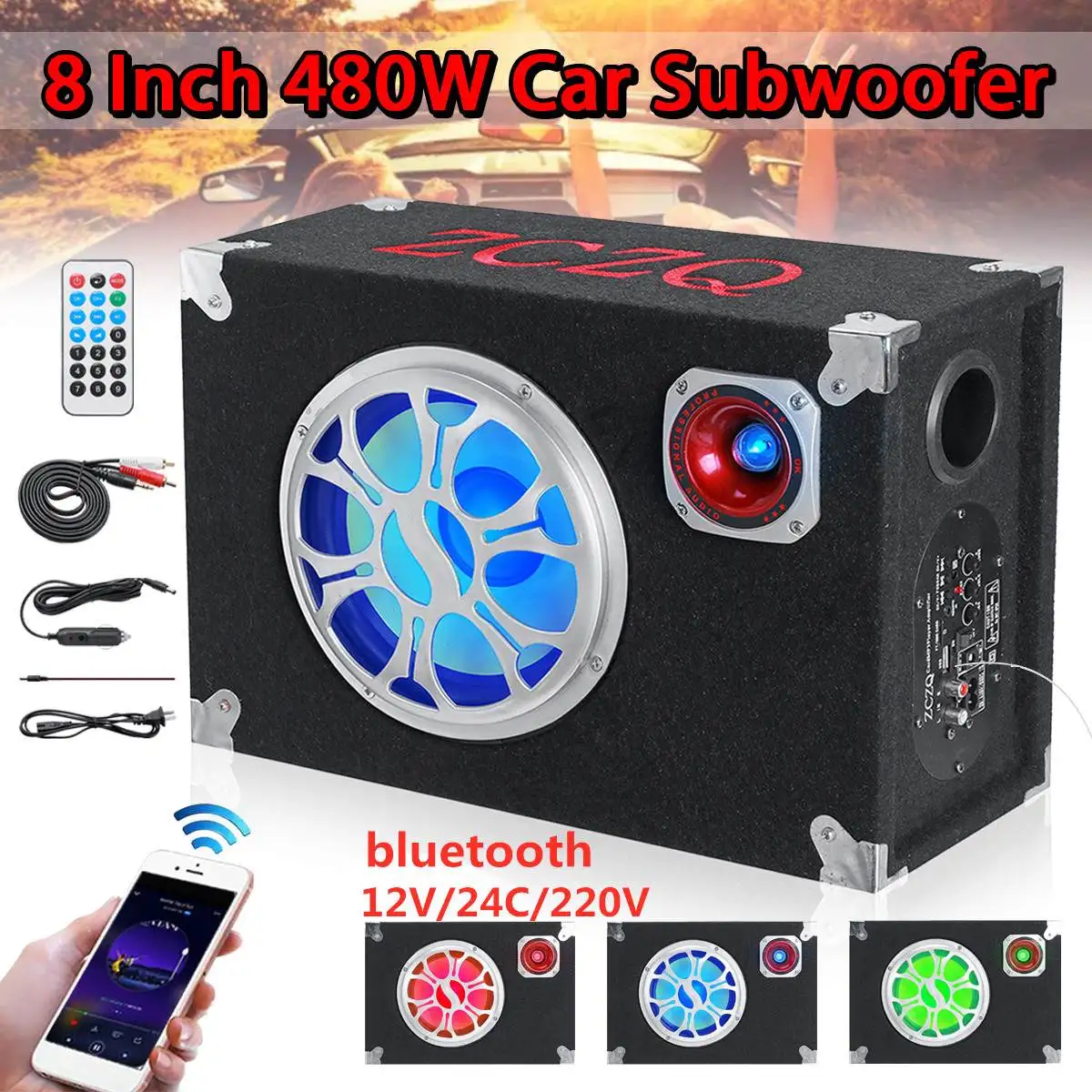8inch 480W Car Active Audio Subwoofer 