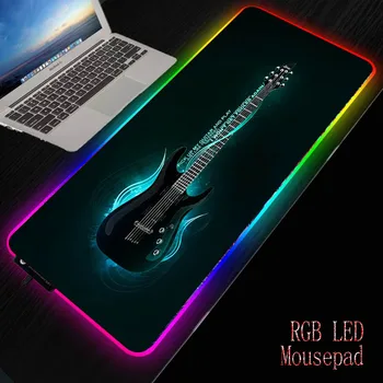 

Mairuige Guitar Music Large RGB Gaming Mouse Pad Locking Edge Keyboard pad LED Light USB Wired Mice 7 Dazzle Colors