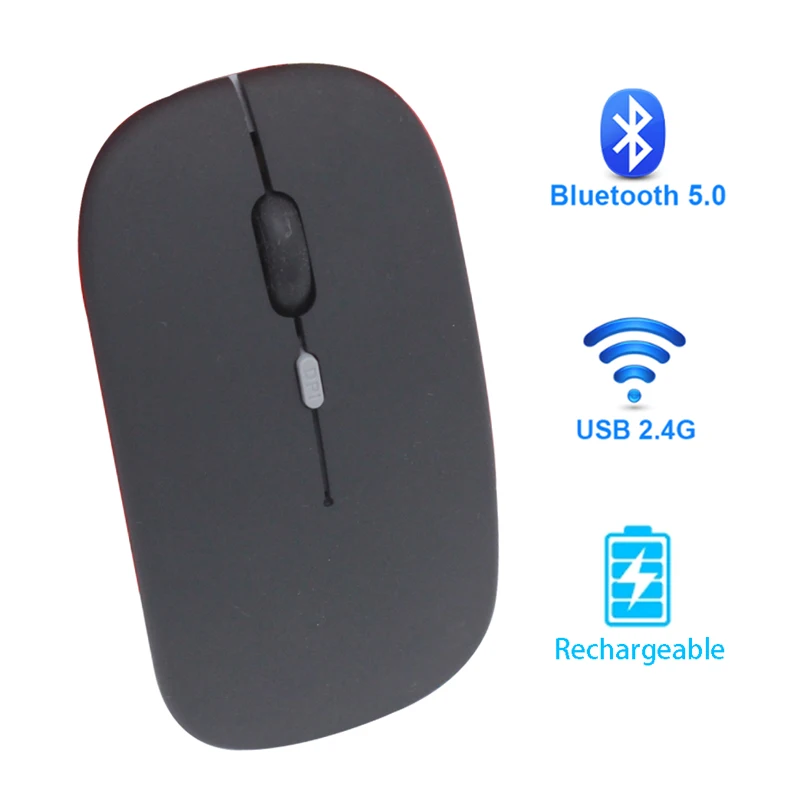 

Wireless Mouse Bluetooth Rechargeable Mouse Wireless Computer 2.4GHz USB Adapter Mouse USB Mouse Home Office For PC Laptop