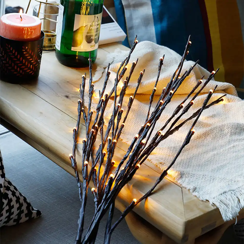 Горячая Распродажа теплый светодиодный светильник-ветка подсветка в виде цветов 20 ламп 30 дюймов искусственный цветы садовый декор 2018 дропшиппинг