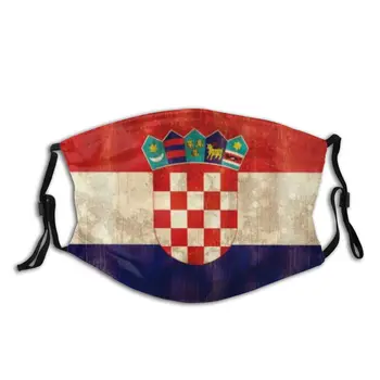 

protective mask with filter Croatian Flag (1) anti dust PM2.5 reuse adult teen child girl
