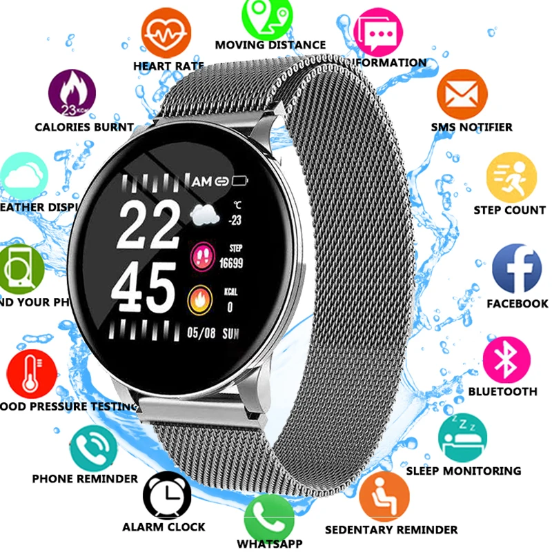 Aidls S9, водонепроницаемые Смарт-часы для iOS, Android, Bluetooth, спортивные Смарт-часы для мужчин и женщин, часы с монитором сердечного ритма, кровяное давление