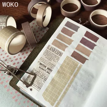 

WOKO 10Rolls Retro Pure Color Masking Tape Sticker Forest Color Collage JunkJournal Material Deco Washi Tape DIY Scrapbooking