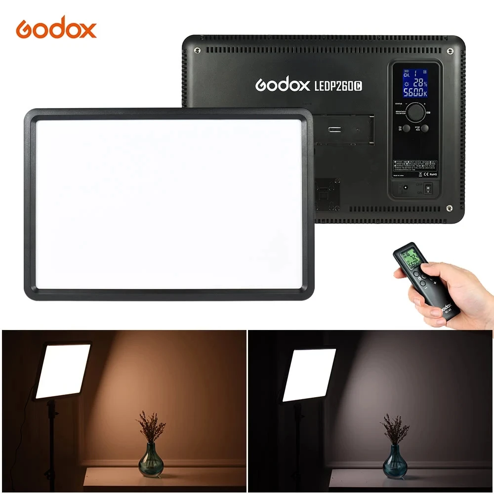 Ультратонкая светодиодсветильник панель Godox P260C 30 Вт 3200 5600 к|Фотографическое