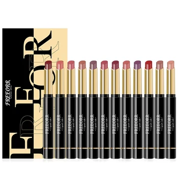 

12 Colors Lipstick Waterproof Non-stick Cup Long Lasting Matte Velvet Lipstick Make-up Moisturizing Lipstick