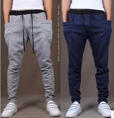 Hot Selling Batches Men Harem Pants Solid Color Athletic Pants Casual Pants Trousers Men's Skinny Pants Fashion X62