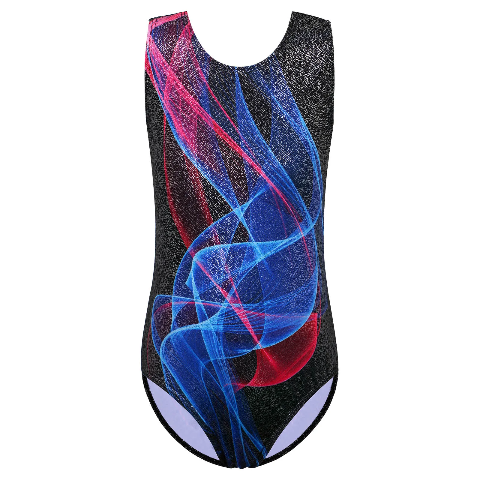BAOHULU Girls Ballet Jumpsuit 3D Print Gymnastics Leotards for Girls Sleeveless Dancing Ballet Skirt Athletic Bodysuit