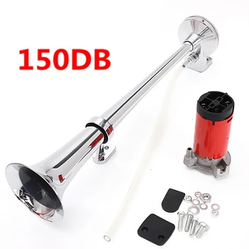 

150dB 12V Single Trumpet Air Horn Chrome Super Loud Compressor Super Loud Loundspeaker for Truck Car Vehicle Boat Train Auto