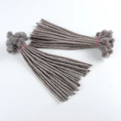 AHVAST Grey Dreadlocks Extensions With Human Hair Handmade Locs 20 Strands Per Bundle