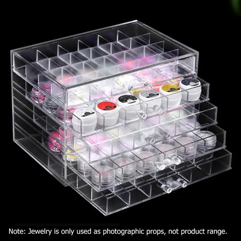 

120 Grids Desktop Storage Box Excellent Acrylic Nail Polish Rack Nail Accessories Holder Applicable to Nail Jewelry Display