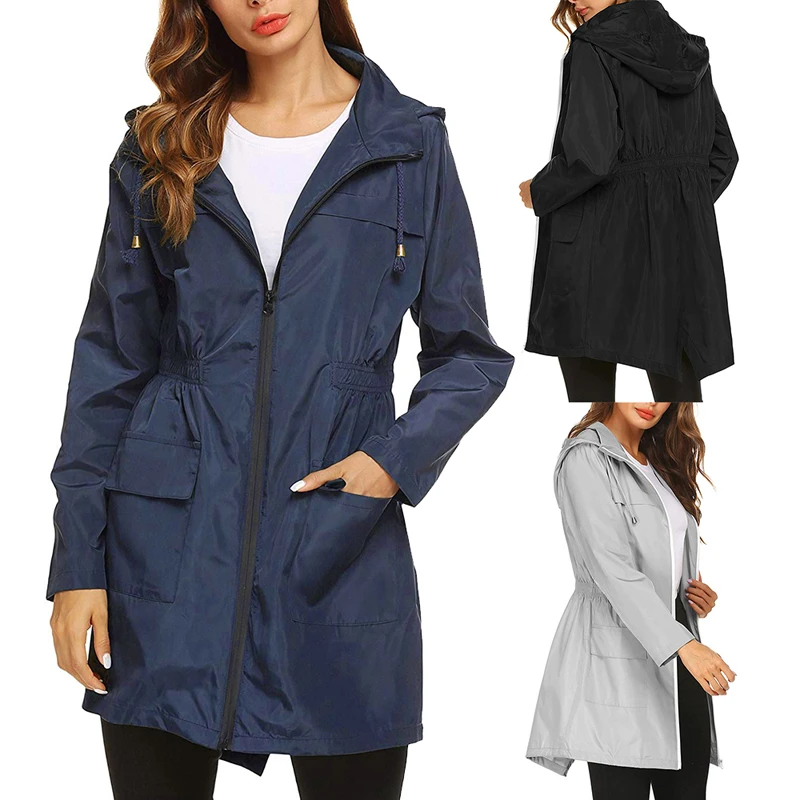 Women's lightweight waterproof jacket with hood Outlet
