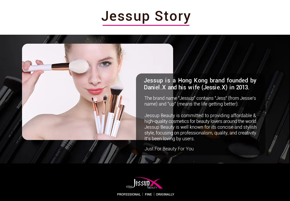 Jessup Professional Makeup brushes set 6-25pcs Makeup brush Natural Synthetic Foundation Powder Highlighter Pearl White/RoseGold